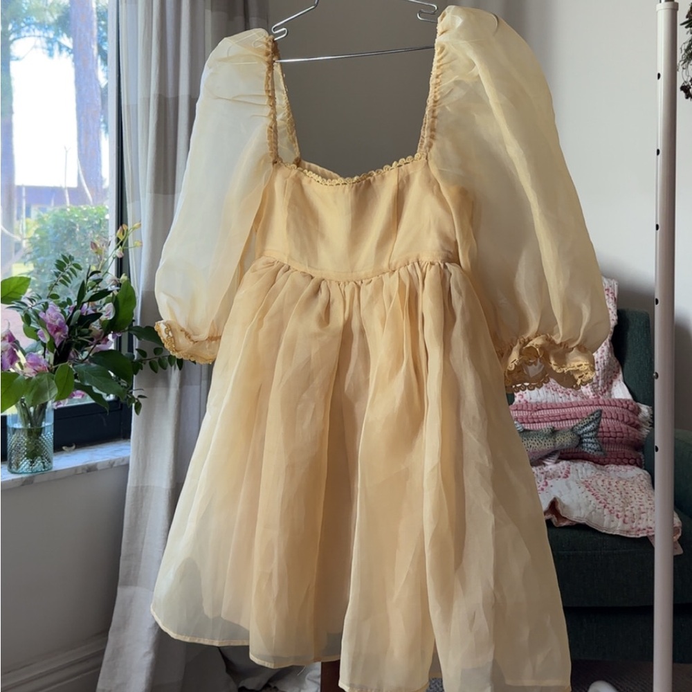 Charming Cream Babydoll Dress